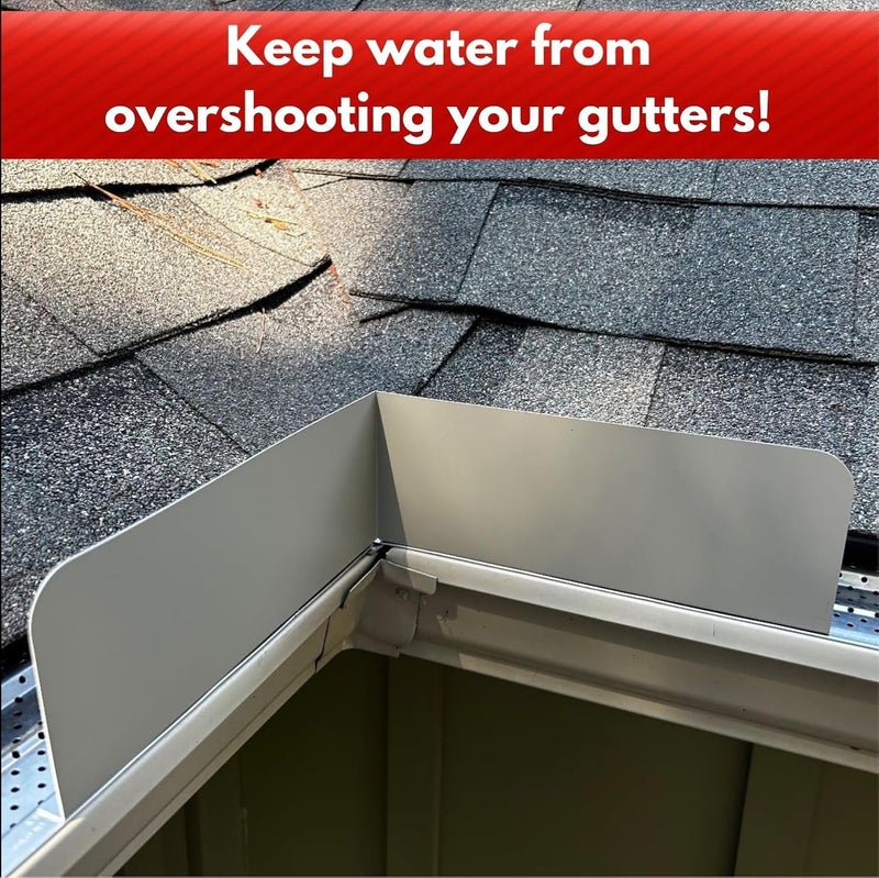 EAGLE 1 Rain Gutter Valley Splash Guards, Straight or Bent (2 Per Order) Includes Screws and 1/4" Bit Driver (Oversized Straight, White) - Image 2